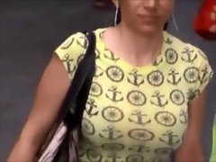 Buah dada Candid: Kurus awek Wanita White (Yellow Tops) 3